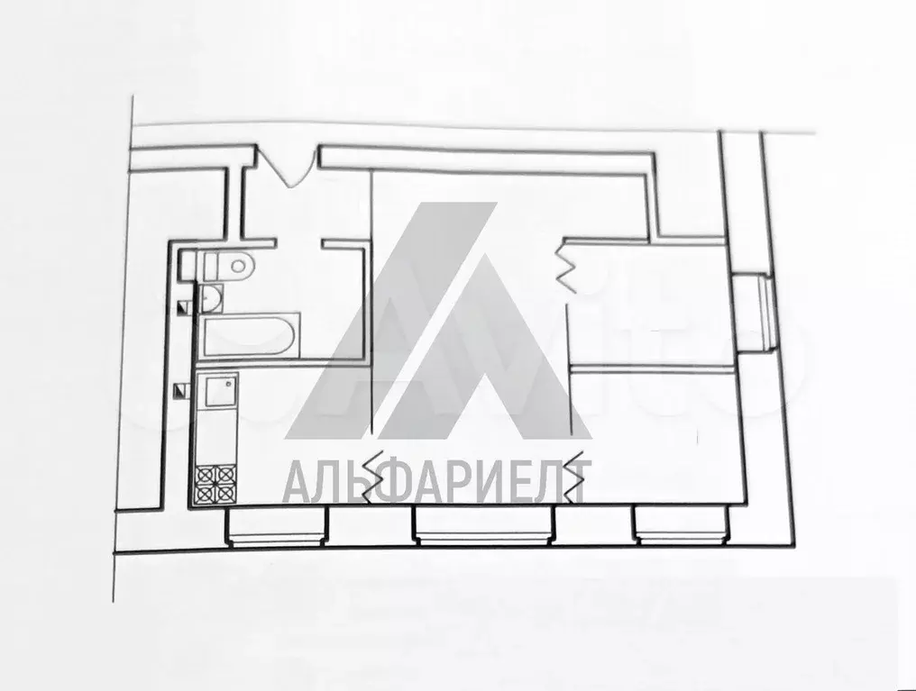 3-к. квартира, 40,8 м, 3/4 эт. - Фото 0