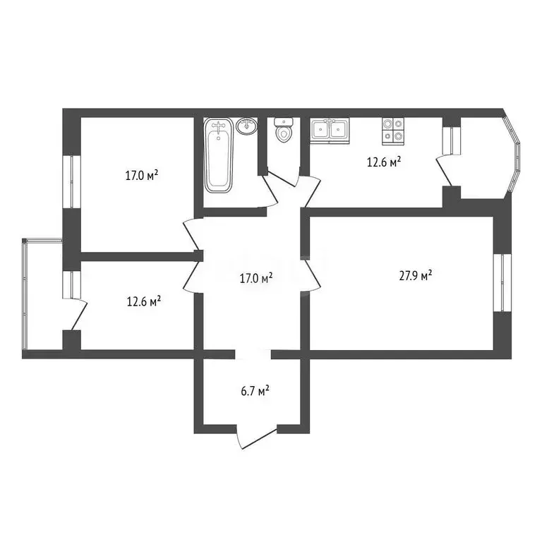 3-комнатная квартира: Тюмень, улица Мельникайте, 136к1 (100.6 м) - Фото 1