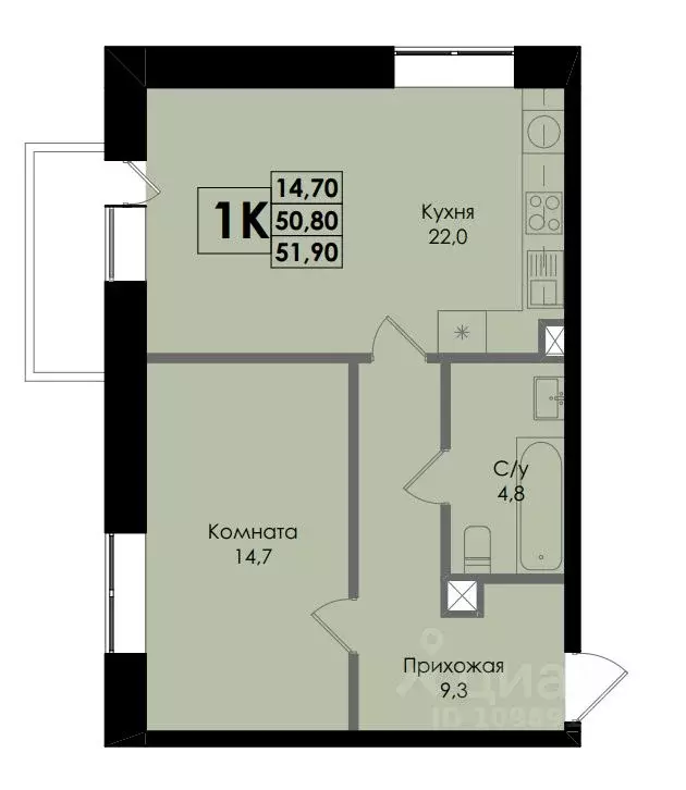 2-к кв. Ростовская область, Ростов-на-Дону Ботаника жилой комплекс ... - Фото 0