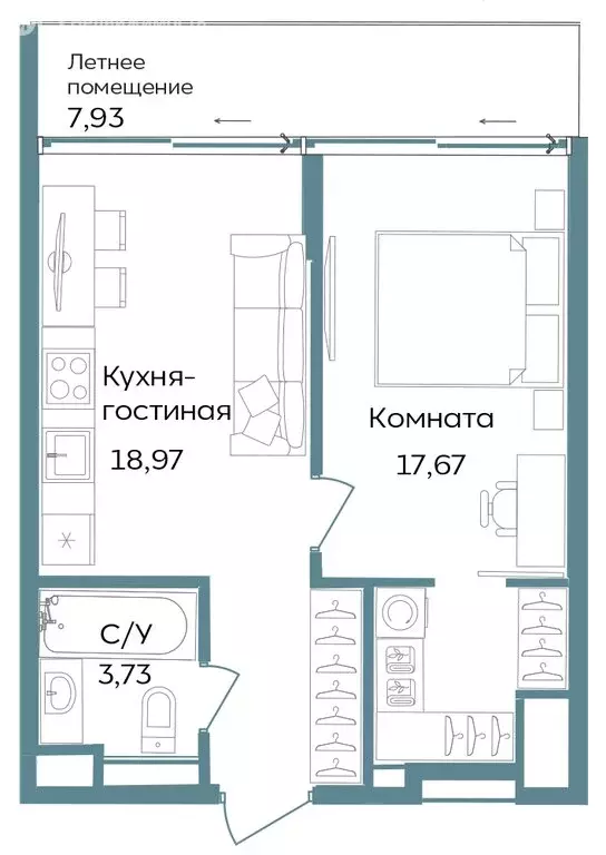 1-комнатная квартира: Республика Крым, Саки (48.3 м) - Фото 1