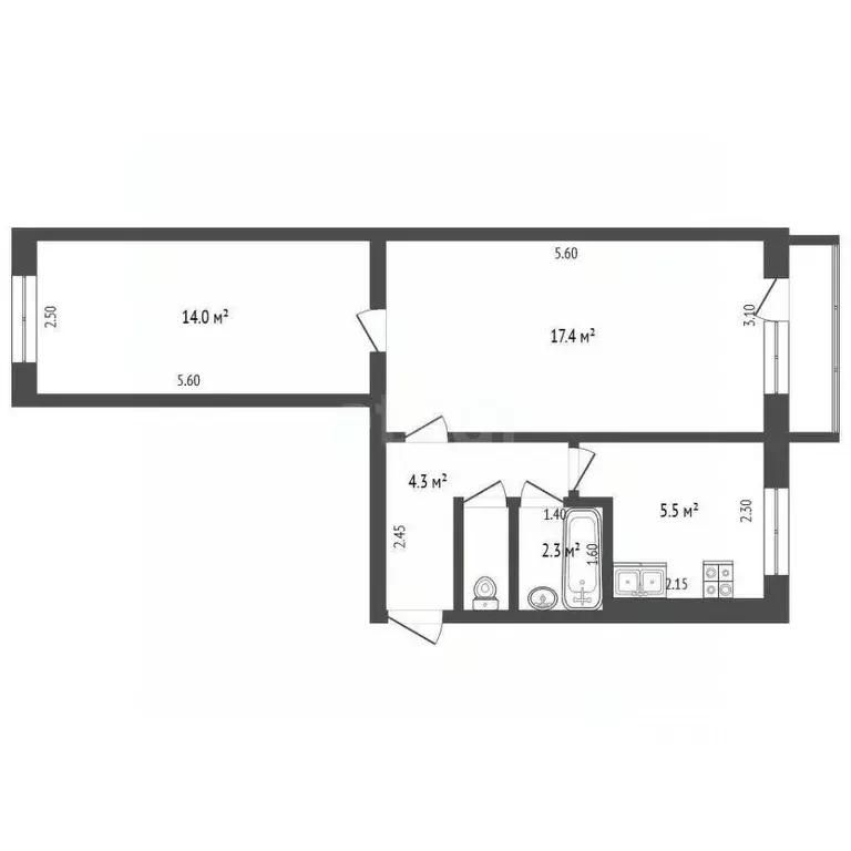 2-к кв. Архангельская область, Новодвинск ул. Ломоносова, 9 (44.0 м) - Фото 2
