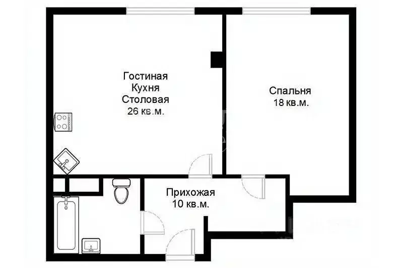 Квартира, 2 комнаты, 65 м - Фото 1