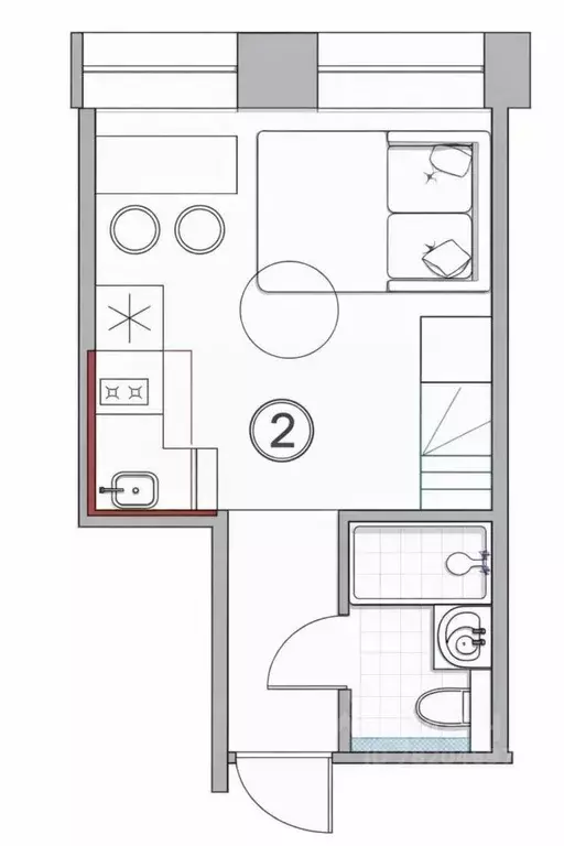 Студия Санкт-Петербург ул. Марата, 73 (20.0 м) - Фото 2