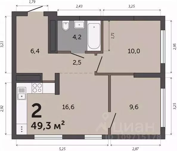 2-к кв. Свердловская область, Екатеринбург Втузгородок жилрайон, ... - Фото 1