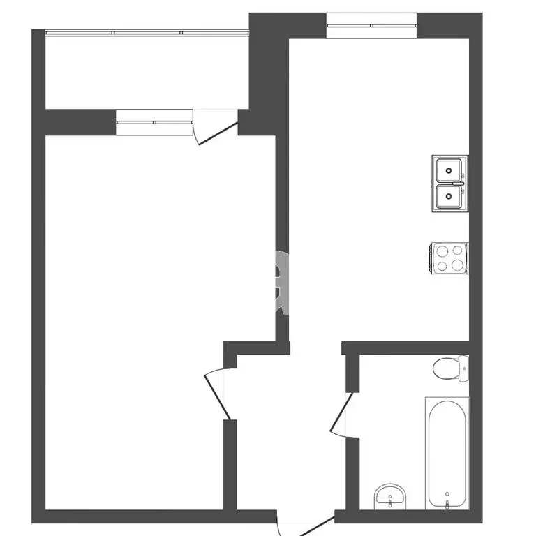 1-комнатная квартира: Тюмень, улица Тимофея Кармацкого, 9 (45 м) - Фото 1