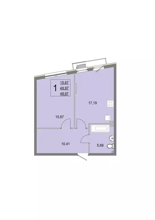 1-комнатная квартира: деревня Крюково, 6 (49.1 м) - Фото 0