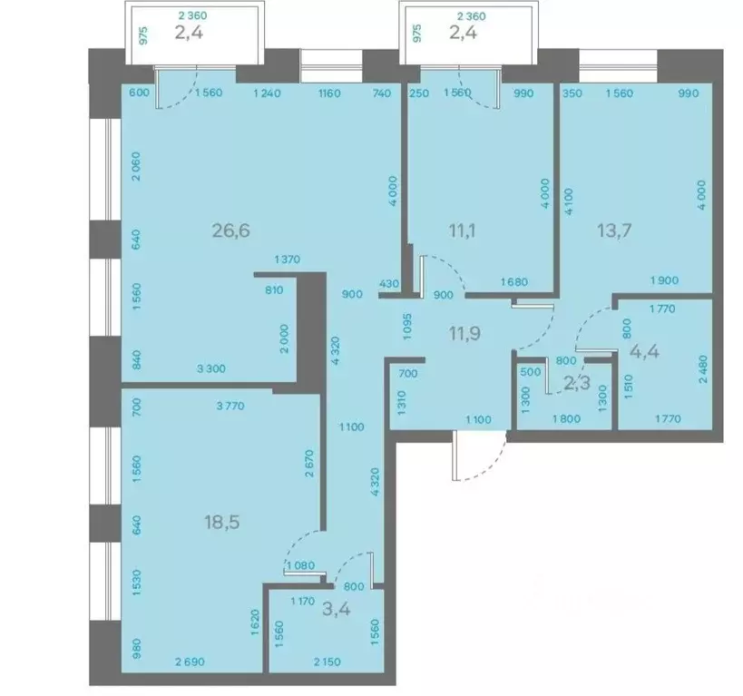 4-к кв. Пермский край, Пермь ул. Космонавта Беляева, 45 (92.86 м) - Фото 2