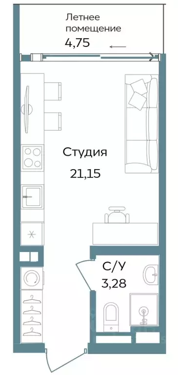 Студия Крым, Саки ул. Морская (29.18 м) - Фото 0