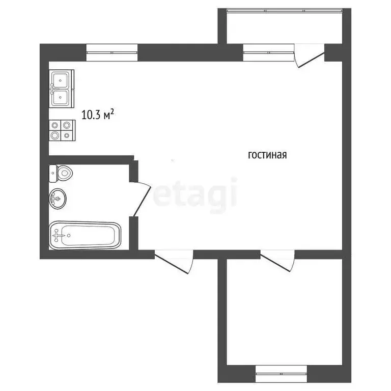 2-комнатная квартира: посёлок Ивняки, улица Новосёлов, 7 (55.1 м) - Фото 0