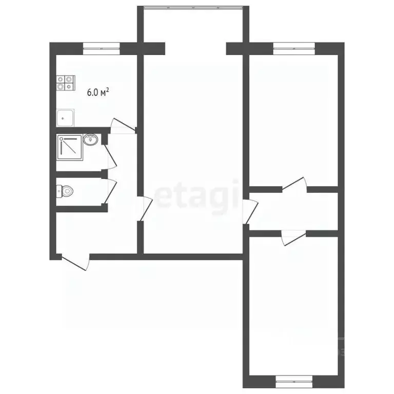 3-к кв. Крым, Красноперекопск 2-й мкр, 21 (54.0 м) - Фото 2