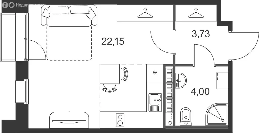 Квартира-студия: Ленинградская область, Гатчинский муниципальный ... - Фото 2