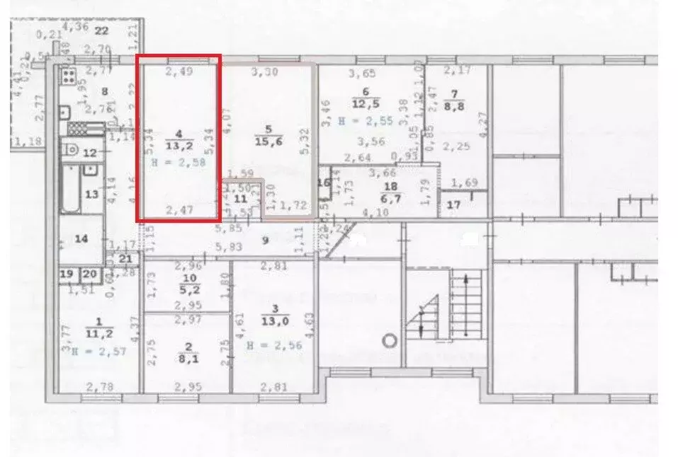 1к в 5-комнатной квартире (13.2 м) - Фото 1
