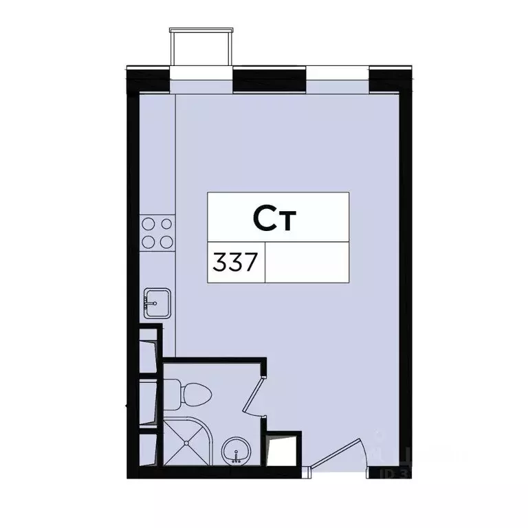 Квартира, студия, 25.6 м - Фото 0