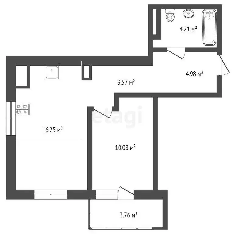 1-комнатная квартира: Тюмень, Краснооктябрьская улица, 10 (39.1 м) - Фото 1