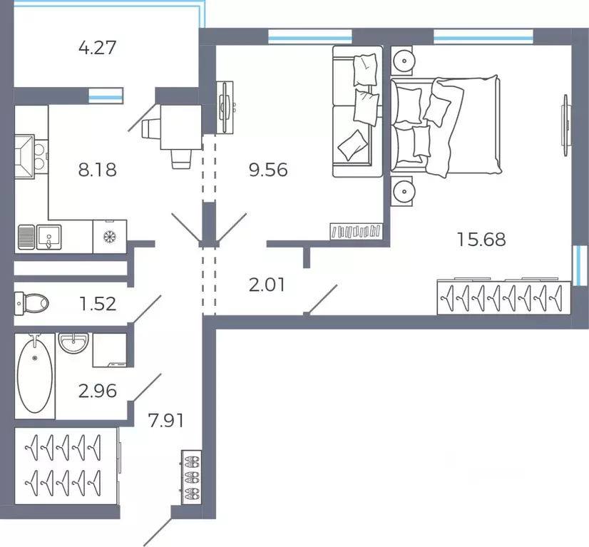 2-к кв. Самарская область, Волжский район, Лопатино с/пос, пос. ... - Фото 2