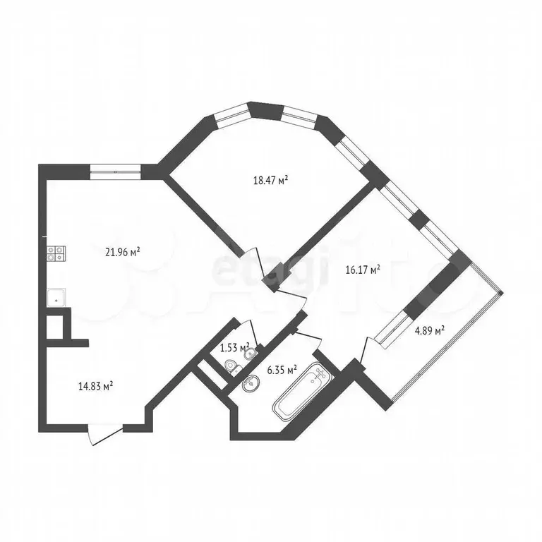 2-к. квартира, 80 м, 8/17 эт. - Фото 0