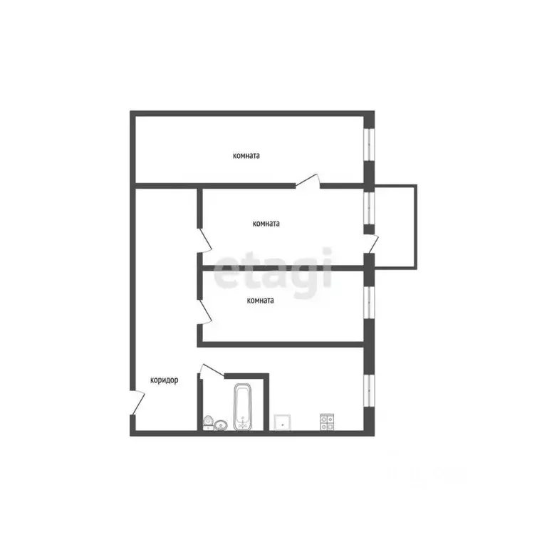 3-к кв. Костромская область, Кострома Кинешемское ш., 18 (54.0 м) - Фото 1