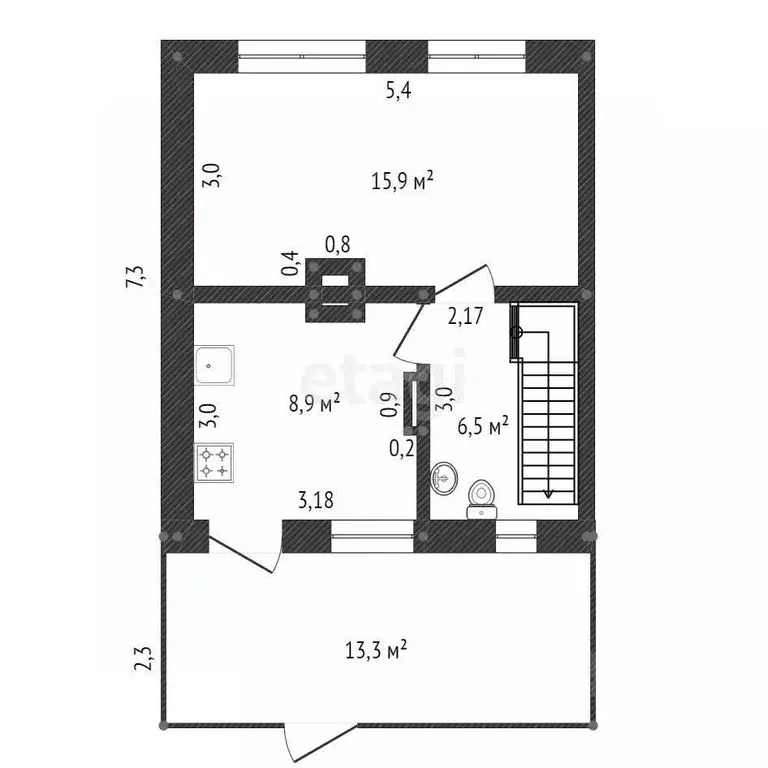 3-к кв. Башкортостан, Давлеканово ул. Чкалова, 9 (62.7 м) - Фото 1