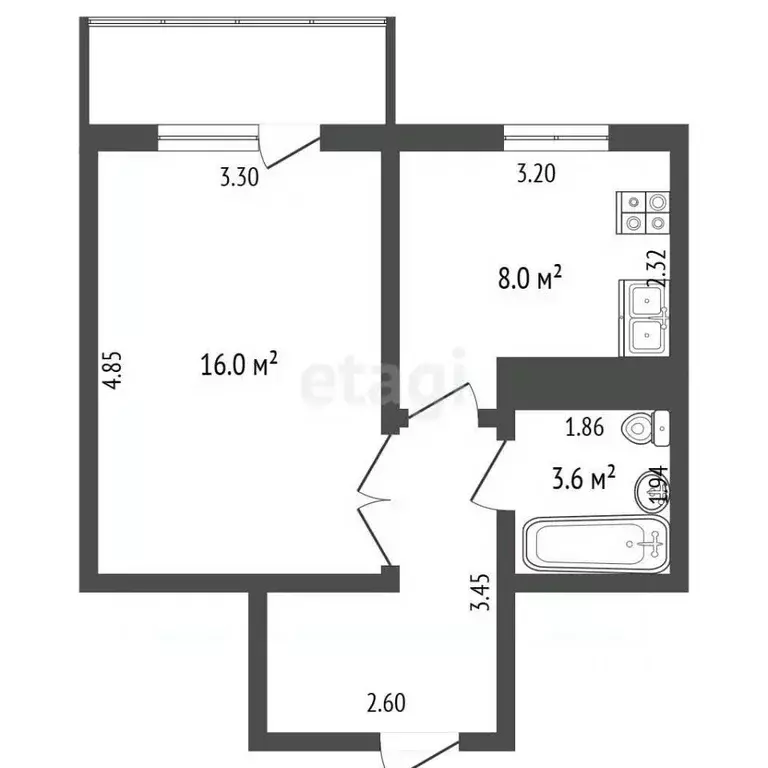 1-к кв. Камчатский край, Петропавловск-Камчатский ул. Савченко, 16/2 ... - Фото 1