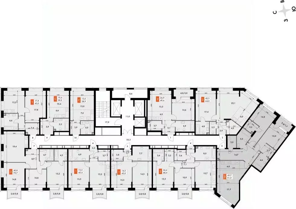 3-к кв. Нижегородская область, Нижний Новгород Черниговская ул. (91.9 ... - Фото 1