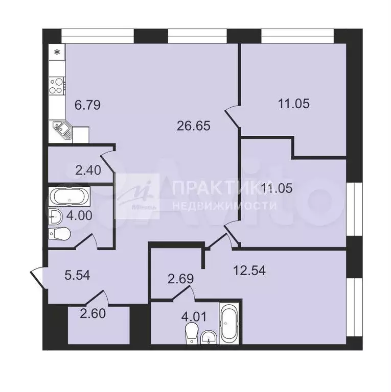 4-к. квартира, 90 м, 8/15 эт. - Фото 0
