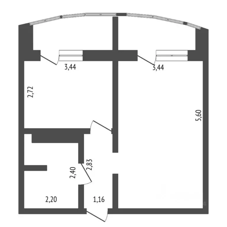 1-к кв. Тюменская область, Тюмень ул. Александра Митинского, 5 (38.0 ... - Фото 2