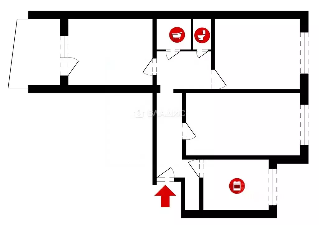3-к кв. Владимирская область, Владимир ул. Жуковского, 22 (65.6 м) - Фото 1