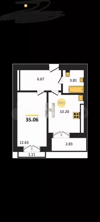 1-к. квартира, 37,3 м, 9/9 эт. - Фото 1