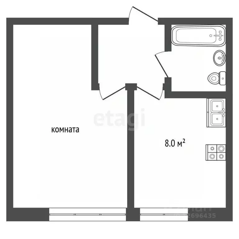 1-к кв. Москва Волховский пер., 2 (35.7 м) - Фото 2
