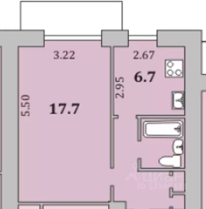 1-к кв. Мурманская область, Мурманск ул. Аскольдовцев, 35к1 (34.6 м) - Фото 1