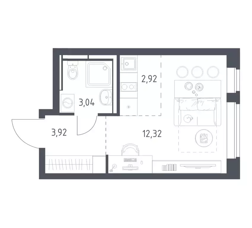 Квартира-студия: Ленинский городской округ, ЖК Новое Видное, 17 (22.2 ... - Фото 1