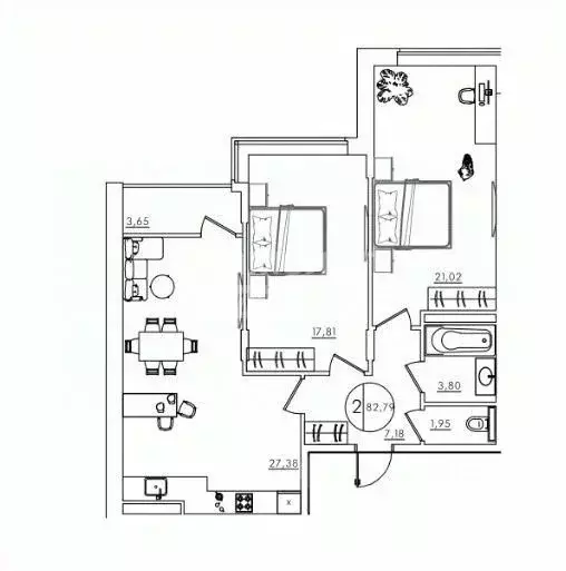 2-к кв. Курская область, Курск Усадебная ул., 2А (82.79 м) - Фото 1