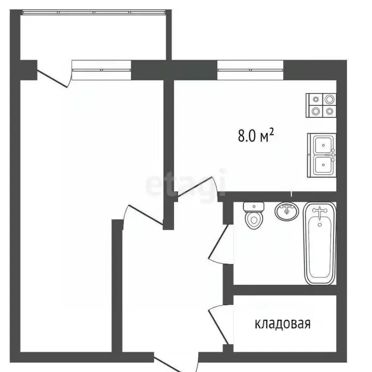 1-к кв. Архангельская область, Котлас ул. Мелентьева, 37 (34.0 м) - Фото 1