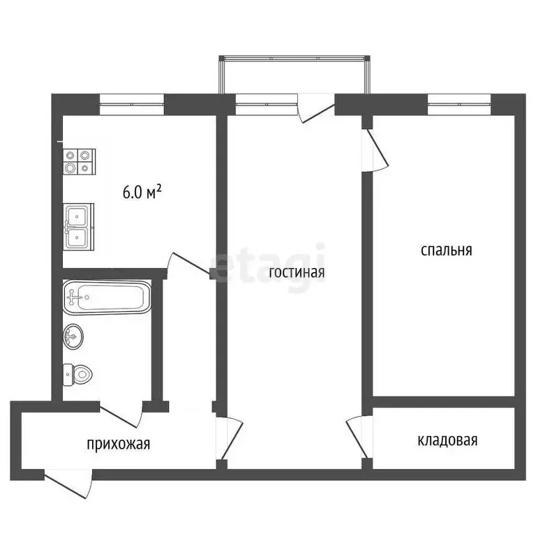 2-комнатная квартира: Тамбов, улица имени Сергея Лазо, 34 (44.3 м) - Фото 0