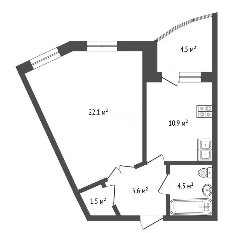 1-комнатная квартира: Орёл, Раздольная улица, 37Б (44.7 м) - Фото 1