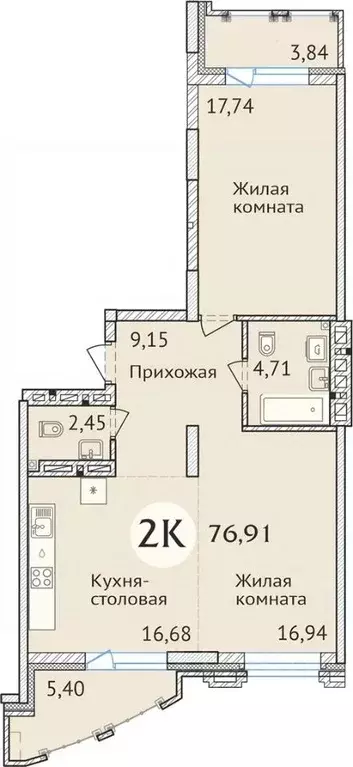 2-к кв. Новосибирская область, Новосибирск ул. Дуси Ковальчук, 248/1 ... - Фото 0