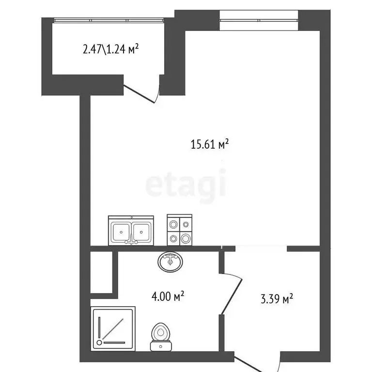 Квартира-студия: Мурино, Романовская улица, 4 (23 м) - Фото 1