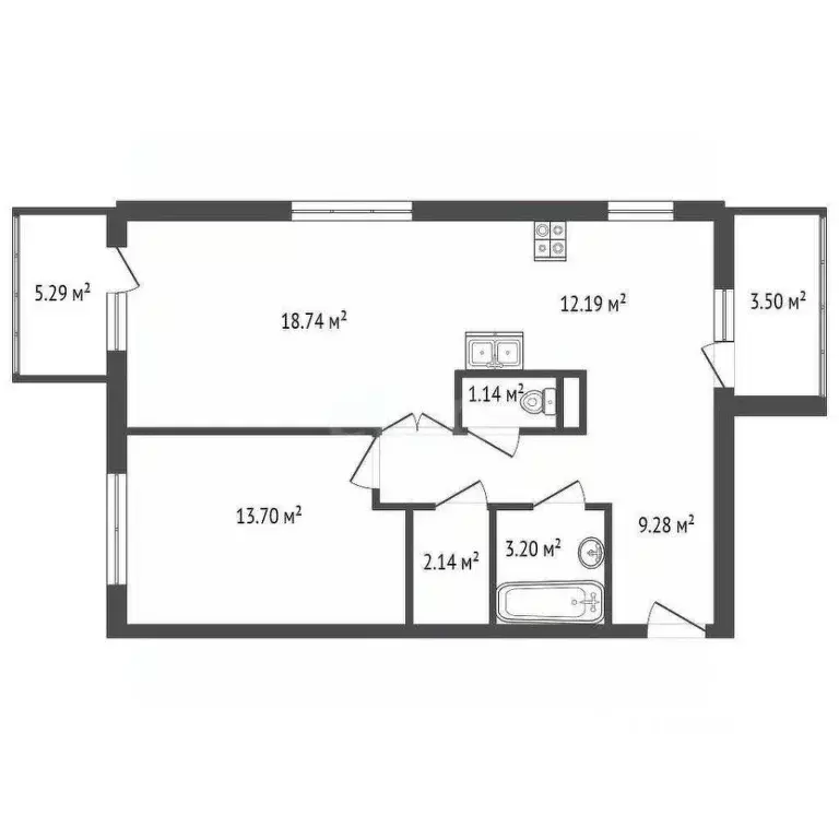 2-к кв. Санкт-Петербург Парашютная ул., 23к1 (59.9 м) - Фото 1