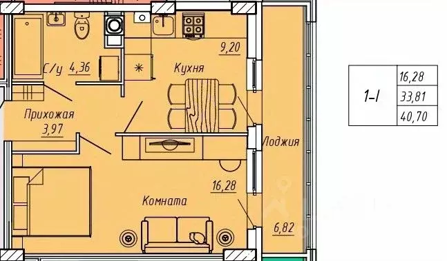 1-к кв. Ивановская область, Иваново Апрельская ул., 95 (40.7 м) - Фото 0