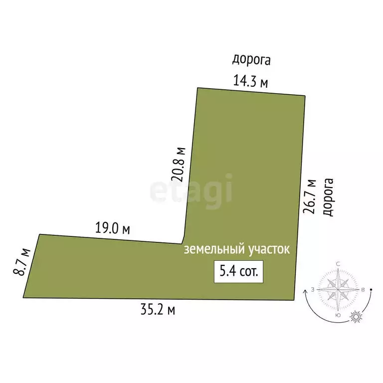 Участок в Калачинск, Почтовая улица (5.4 м) - Фото 1