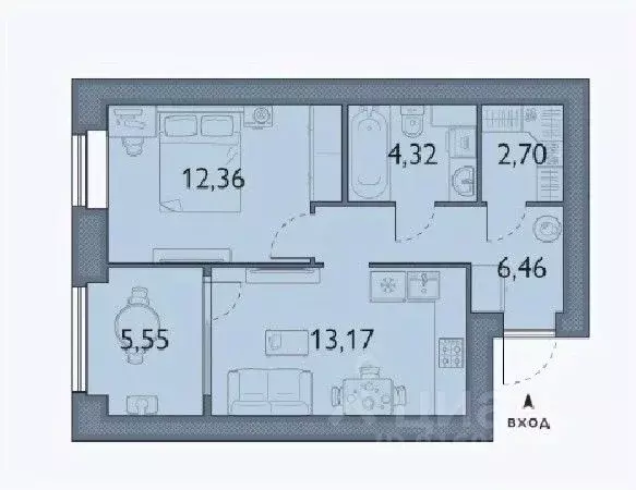 1-к кв. Брянская область, Брянский район, пос. Мичуринский, ... - Фото 1