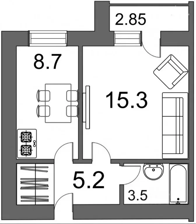 1-к кв. Омская область, Омск ул. Челюскинцев, 98А (35.55 м) - Фото 1