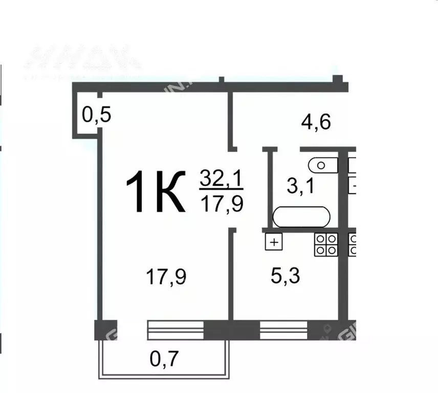 1-к кв. Нижегородская область, Нижний Новгород ул. Бекетова, 40А (32.0 ... - Фото 1