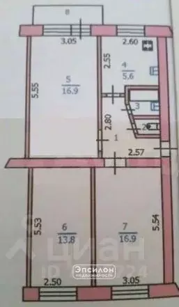 3-к кв. Курская область, Курск Межевая ул., 9 (60.0 м) - Фото 1