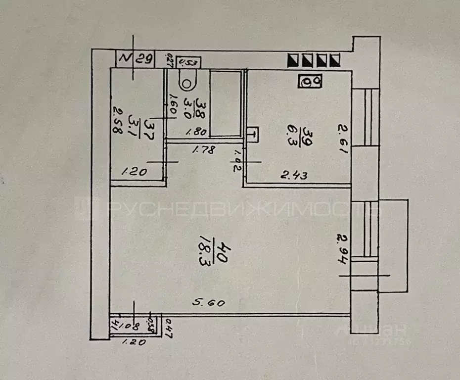 1-к кв. Кировская область, Киров ул. Красина, 43 (31.1 м) - Фото 1