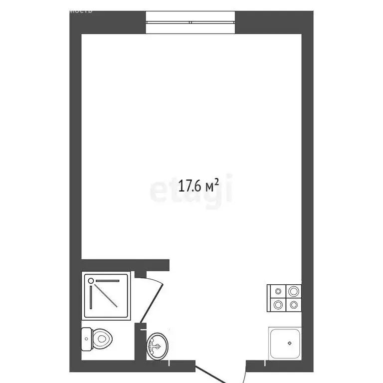 Квартира-студия: Тюмень, улица Энергетиков, 60 (17.6 м) - Фото 1