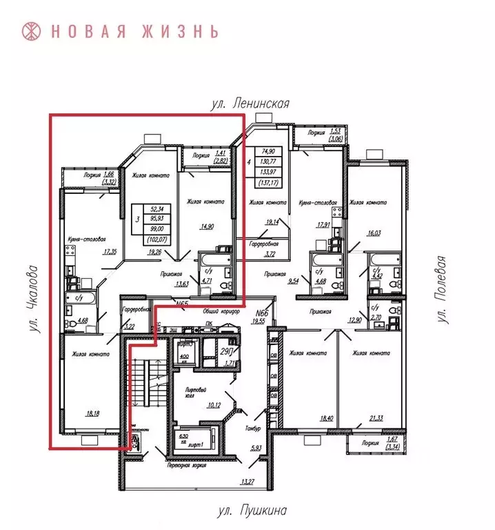 3-к кв. Самарская область, Самара Ленинская ул. (102.07 м) - Фото 0