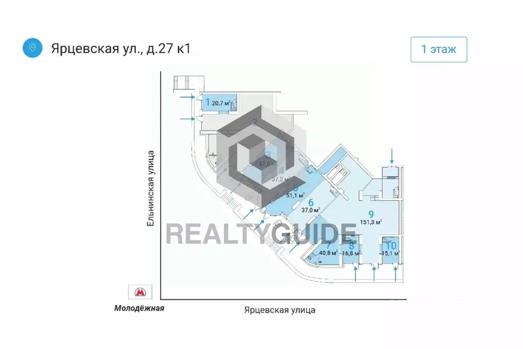Торговая площадь в Москва Ярцевская ул., 27к1 (37 м) - Фото 0