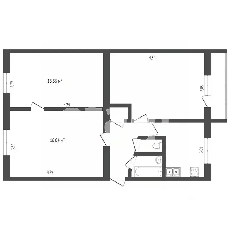 3-к кв. Тюменская область, Тобольск Октябрьская ул., 62 (58.5 м) - Фото 1