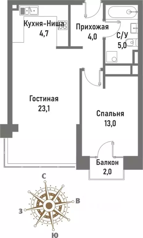 2-к кв. Москва ул. Матросская Тишина, 12 (52.8 м) - Фото 0